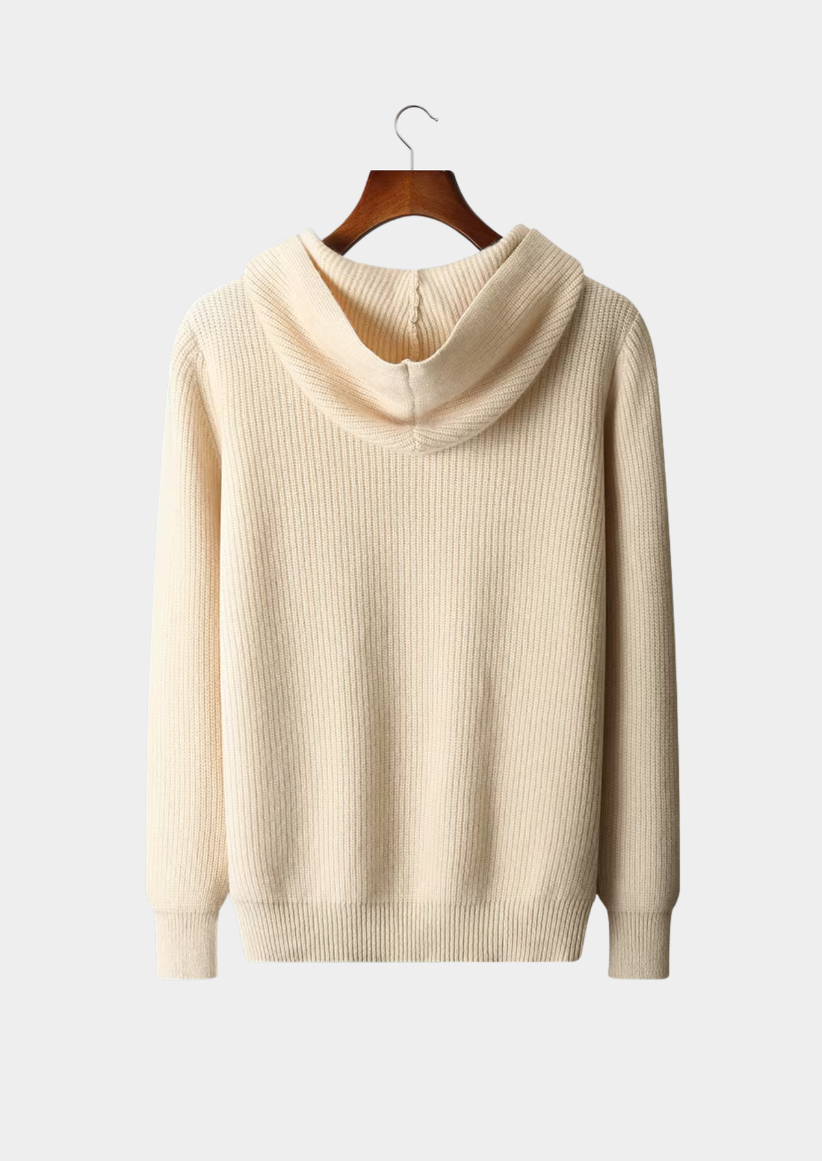 Pure Extra-Fine Merino Wool Half Zipper Hoodie | Portovelli