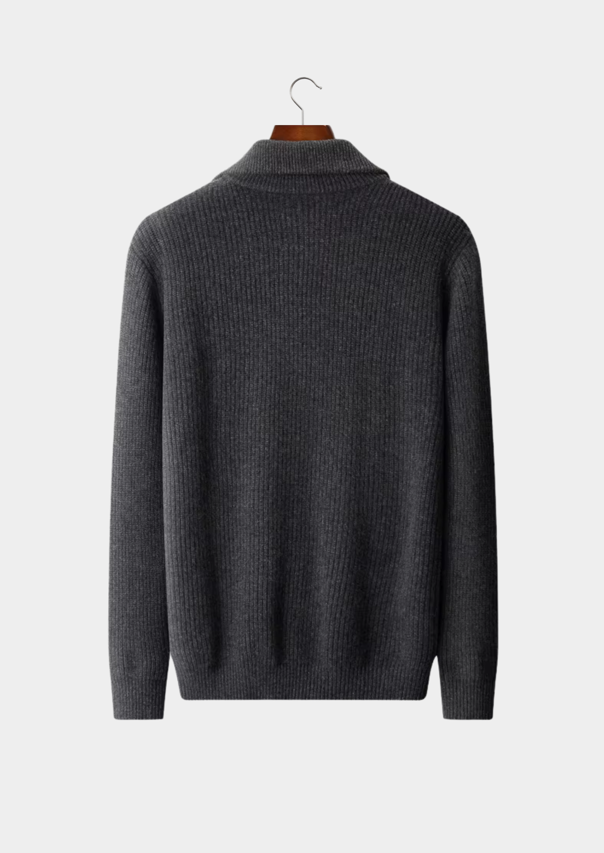 Pure Extra-Fine Merino Wool Funnel Neck Dual Zip Cardigan | Portovelli