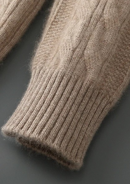 Pure Extra-Fine Merino Wool Cable Crewneck | Portovelli