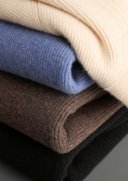 Pure Extra-Fine Merino Wool Ribbed Zip Cardigan | Portovelli
