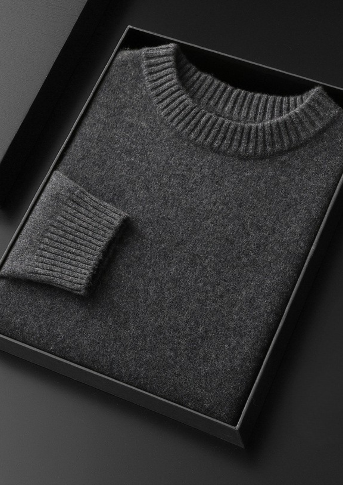 Pure Cashmere Dark Gray Essential Crewneck | Portovelli