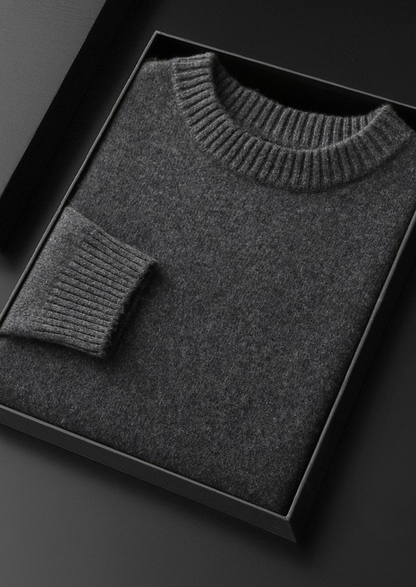Pure Cashmere Dark Gray Essential Crewneck | Portovelli