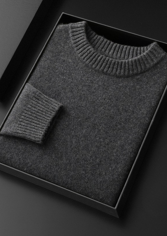 Pure Cashmere Dark Gray Essential Crewneck | Portovelli