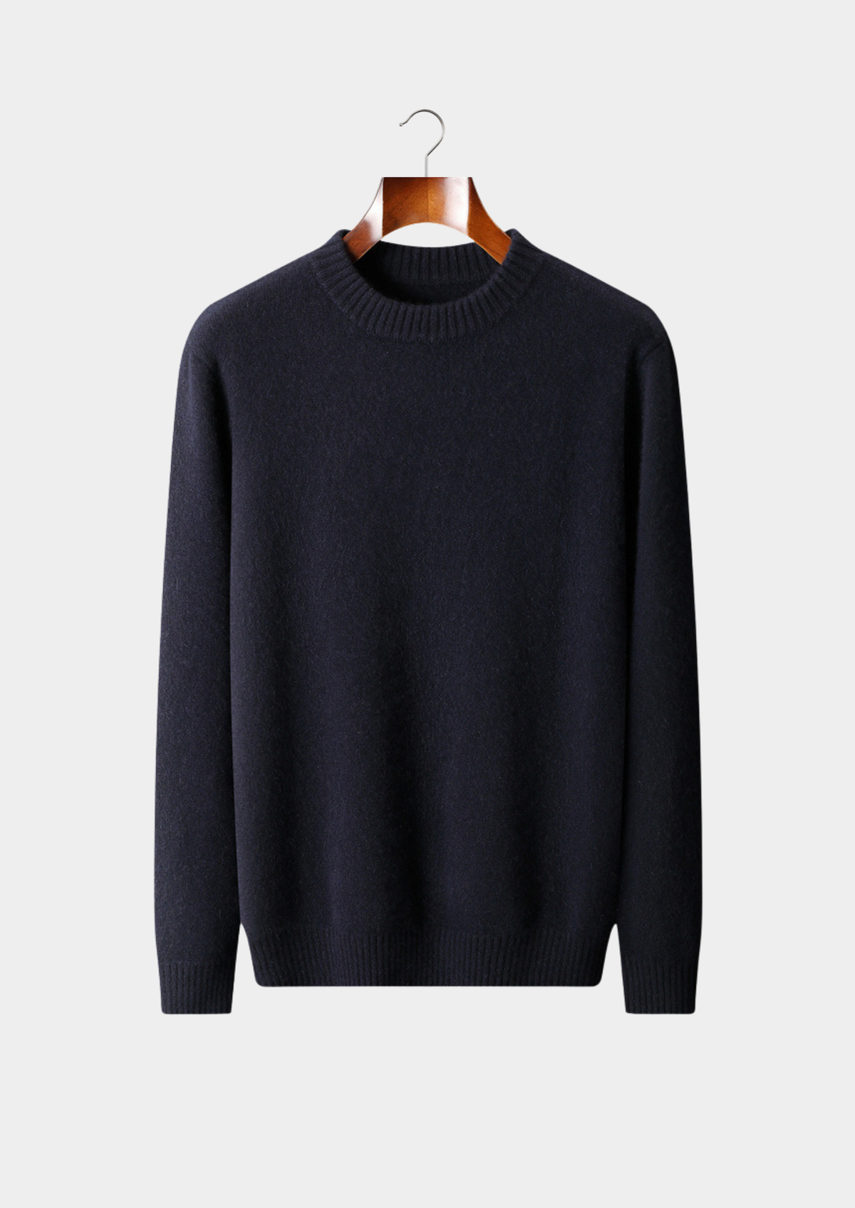 Pure Cashmere Navy Blue Essential Crewneck | Portovelli