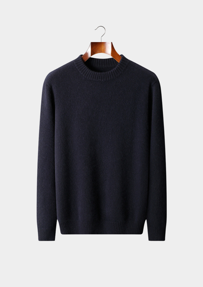Pure Cashmere Navy Blue Essential Crewneck | Portovelli