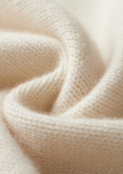 Pure Cashmere Ivory Essential Rollneck | Portovelli