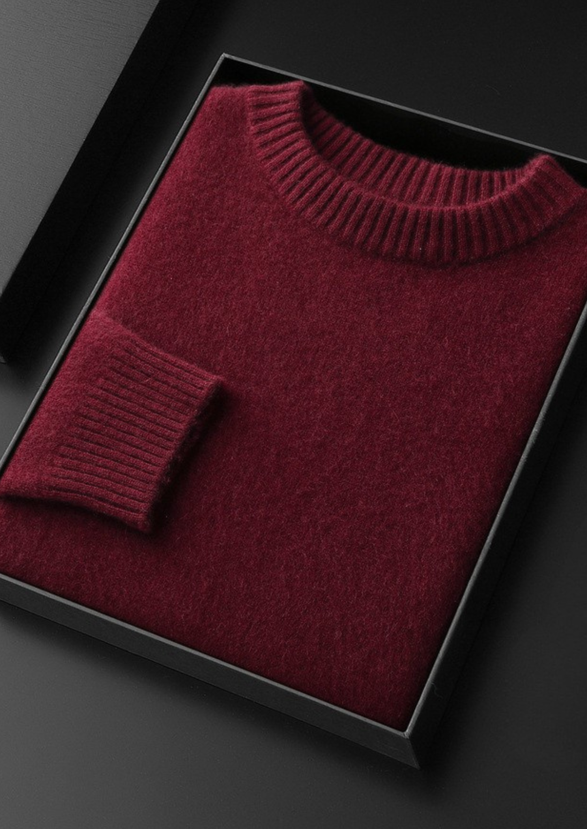 Pure Cashmere Burgundy Essential Crewneck | Portovelli