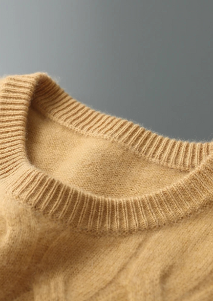 Premium Cashmere Cable Crewneck | Portovelli