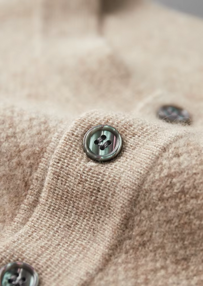 Premium Cashmere Classic Henley Sweater | Portovelli
