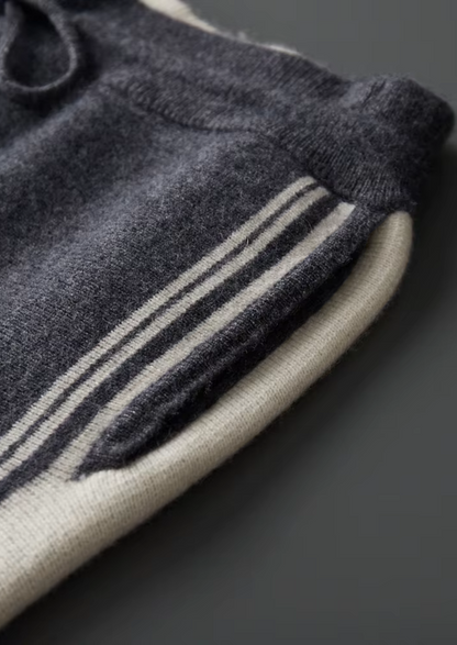 Pure Extra-Fine Merino Wool Dark Gray Damien Set | Portovelli