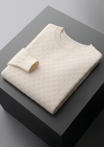 Premium Cashmere Textured Crewneck | Portovelli