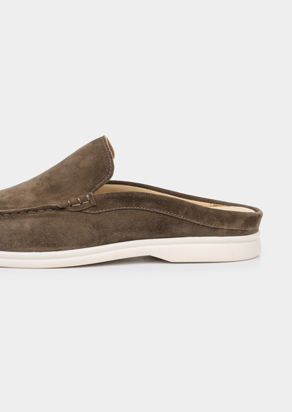 Olive Marina Suede Slipper | Portovelli
