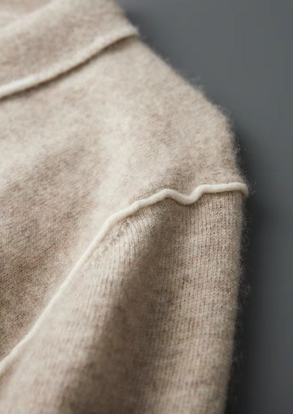 Premium Cashmere Two Tone Button Polo | Portovelli