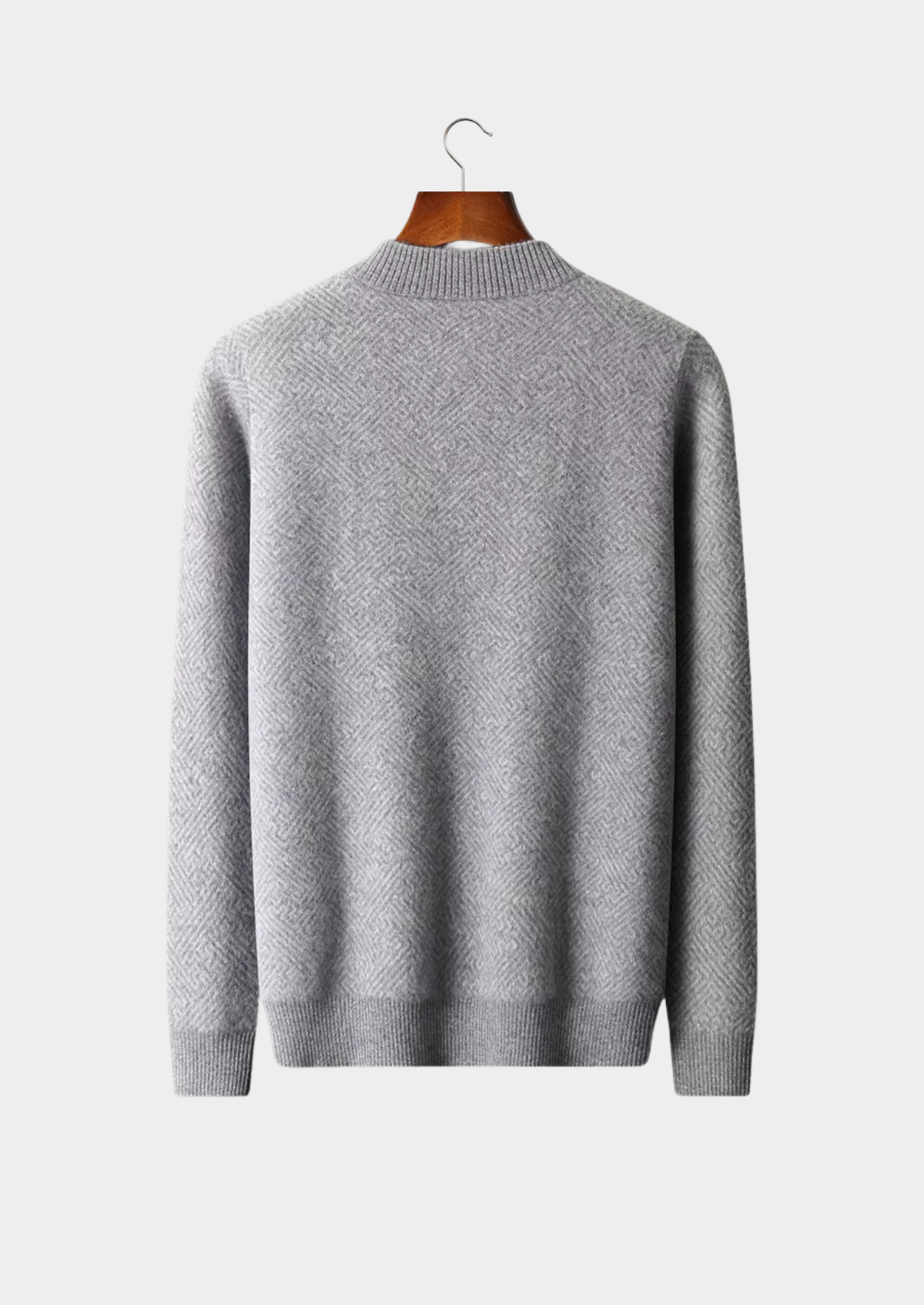 Premium Cashmere Patterned Half-Zip Sweater | Portovelli