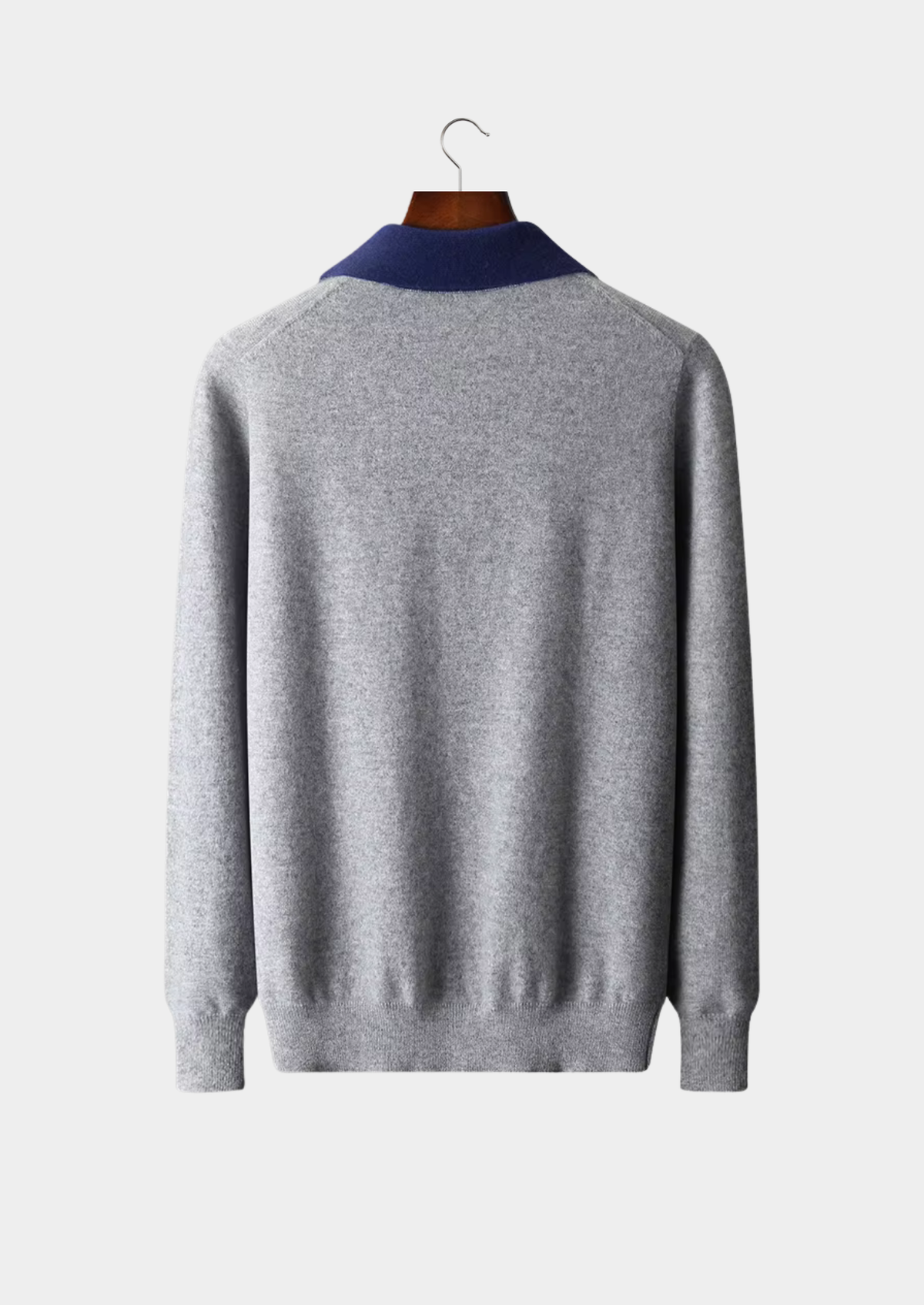 Premium Cashmere Two Tone Zipper Polo | Portovelli