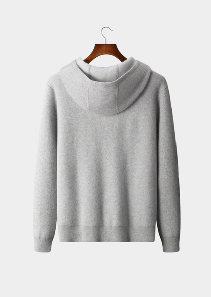 Premium Cashmere Two Tone Zipper Hoodie | Portovelli