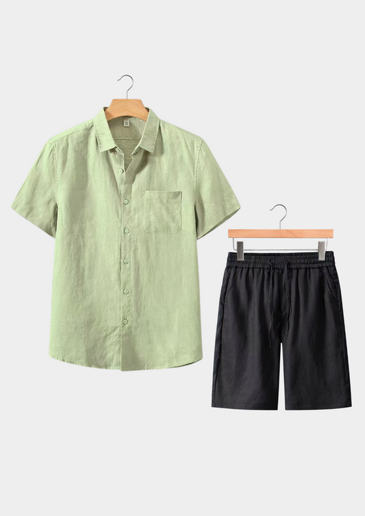 Dolcevita Shortsleeve Summer Set - Mint Green/black | Portovelli