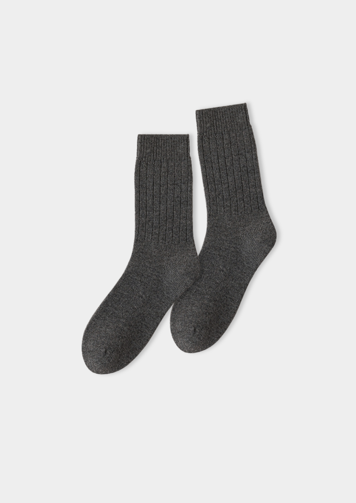Dark Gray Ultra-Soft Ribbed Merino Wool Socks | Portovelli