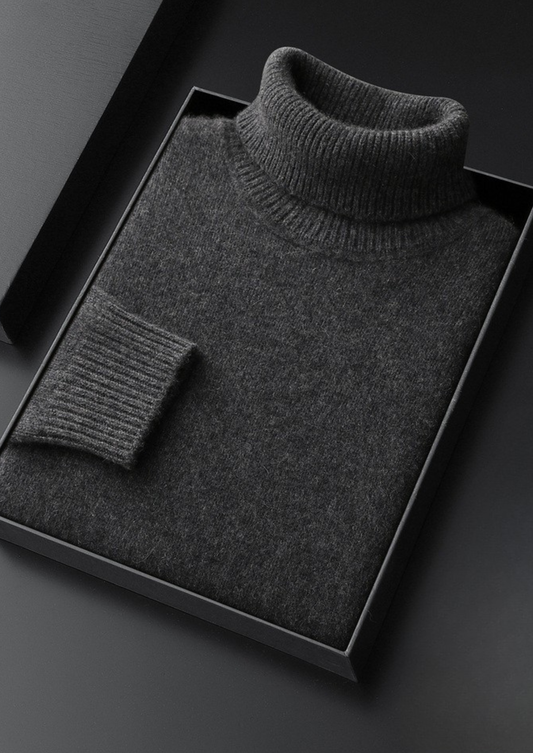 Pure Cashmere Dark Gray Essential Rollneck | Portovelli