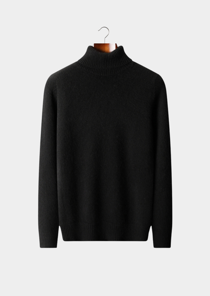 Pure Cashmere Black Essential Rollneck | Portovelli