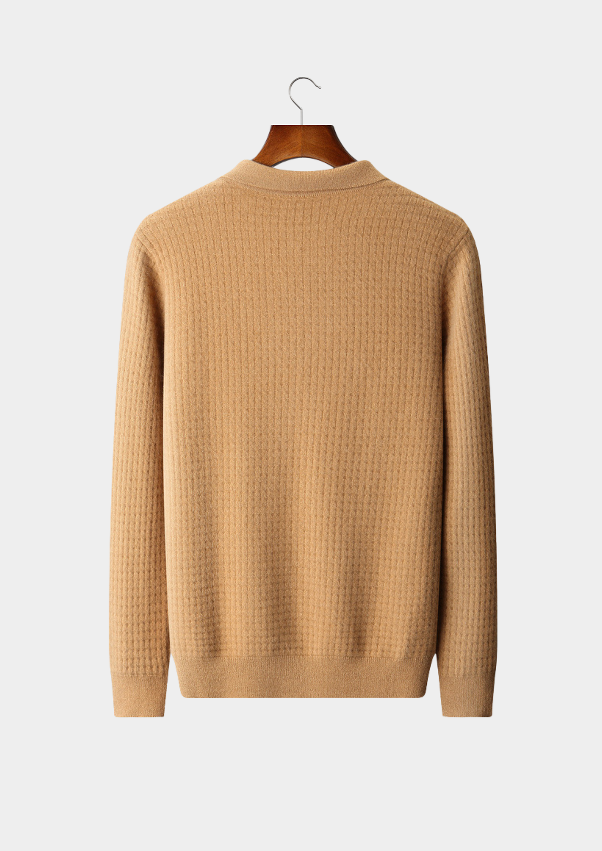 Pure Cashmere Caramel Textured Button Cardigan | Portovelli