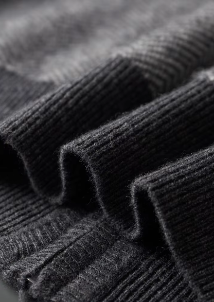 Pure Extra-Fine Merino Wool Gray Herringbone Set | Portovelli
