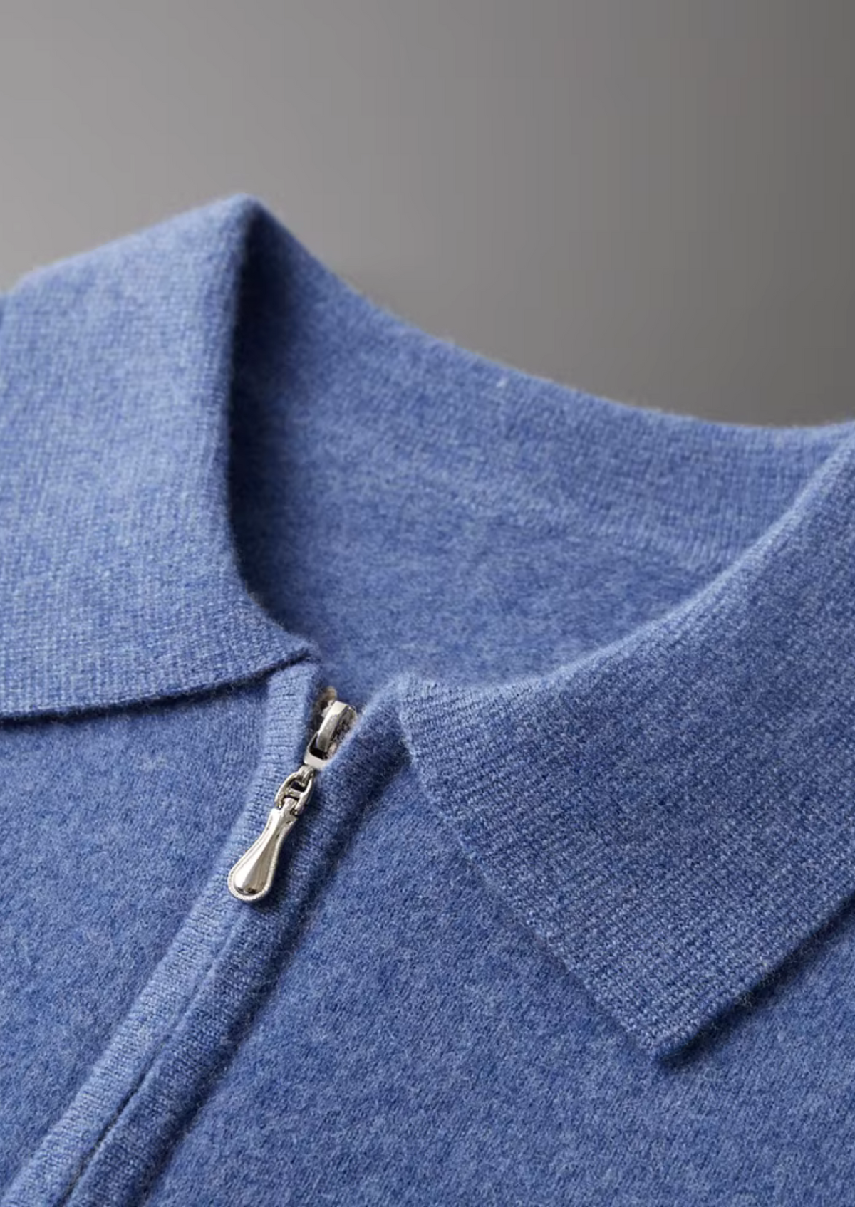Pure Extra-Fine Merino Wool Half Zip Polo | Portovelli