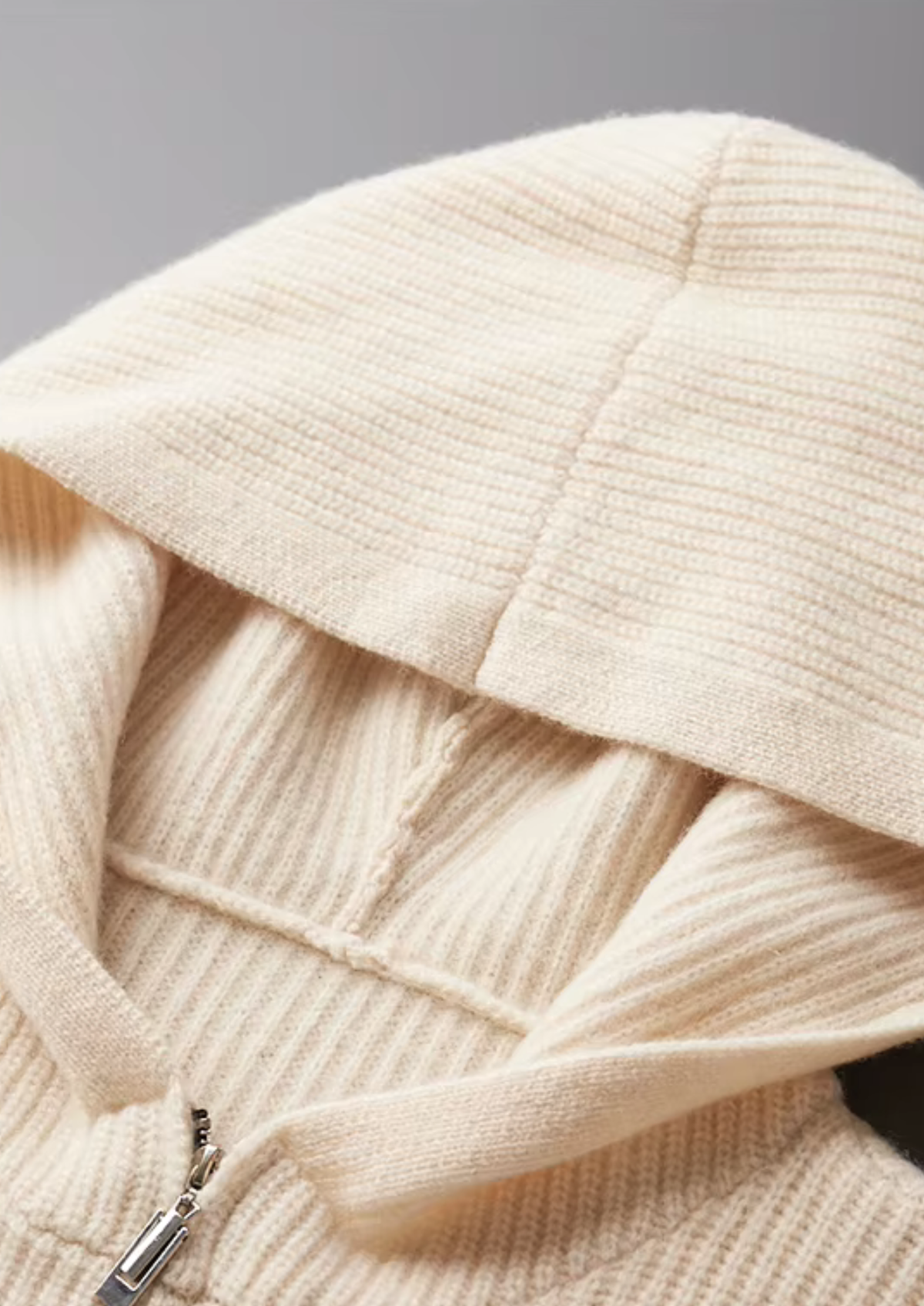 Pure Extra-Fine Merino Wool Half Zipper Hoodie | Portovelli