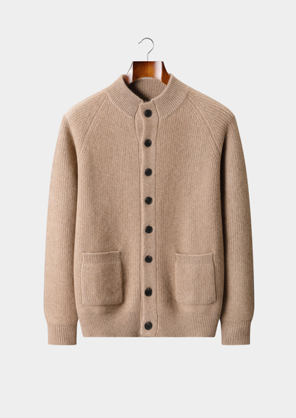 Pure Cashmere Beige Button Overshirt | Portovelli