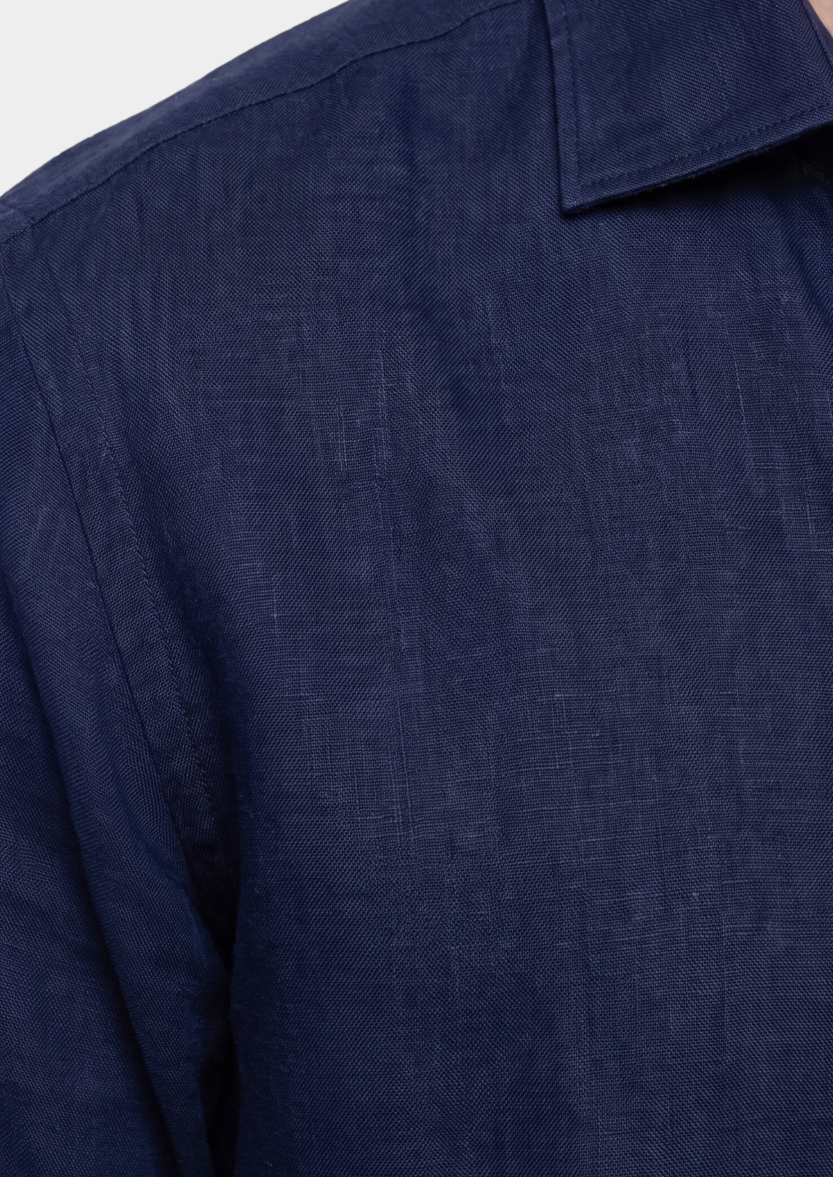 Amalfi Coastal Shirt - Navy Blue | Portovelli