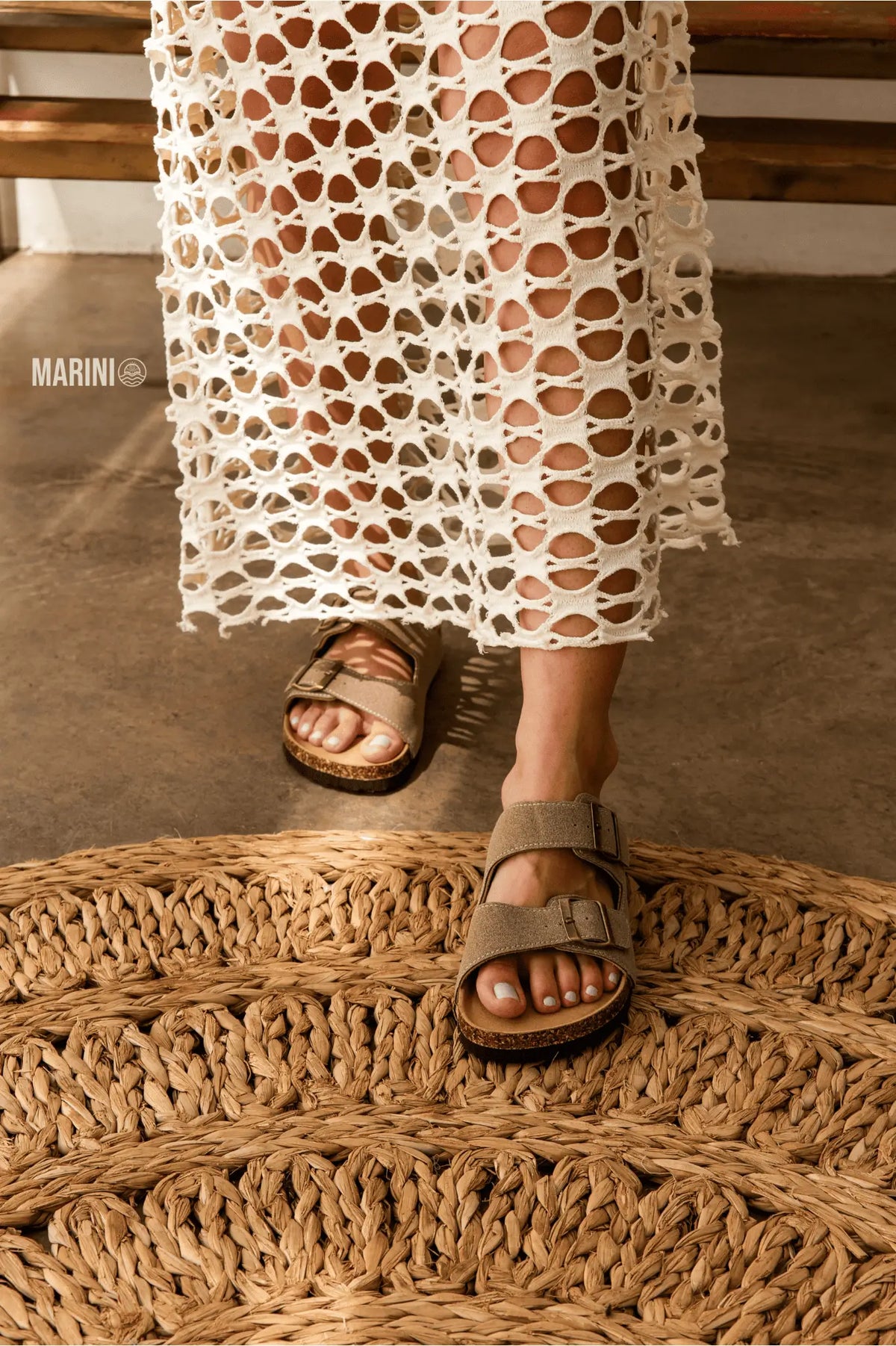 Maibulun Suede Arizona Sandals - Sand | Portovelli