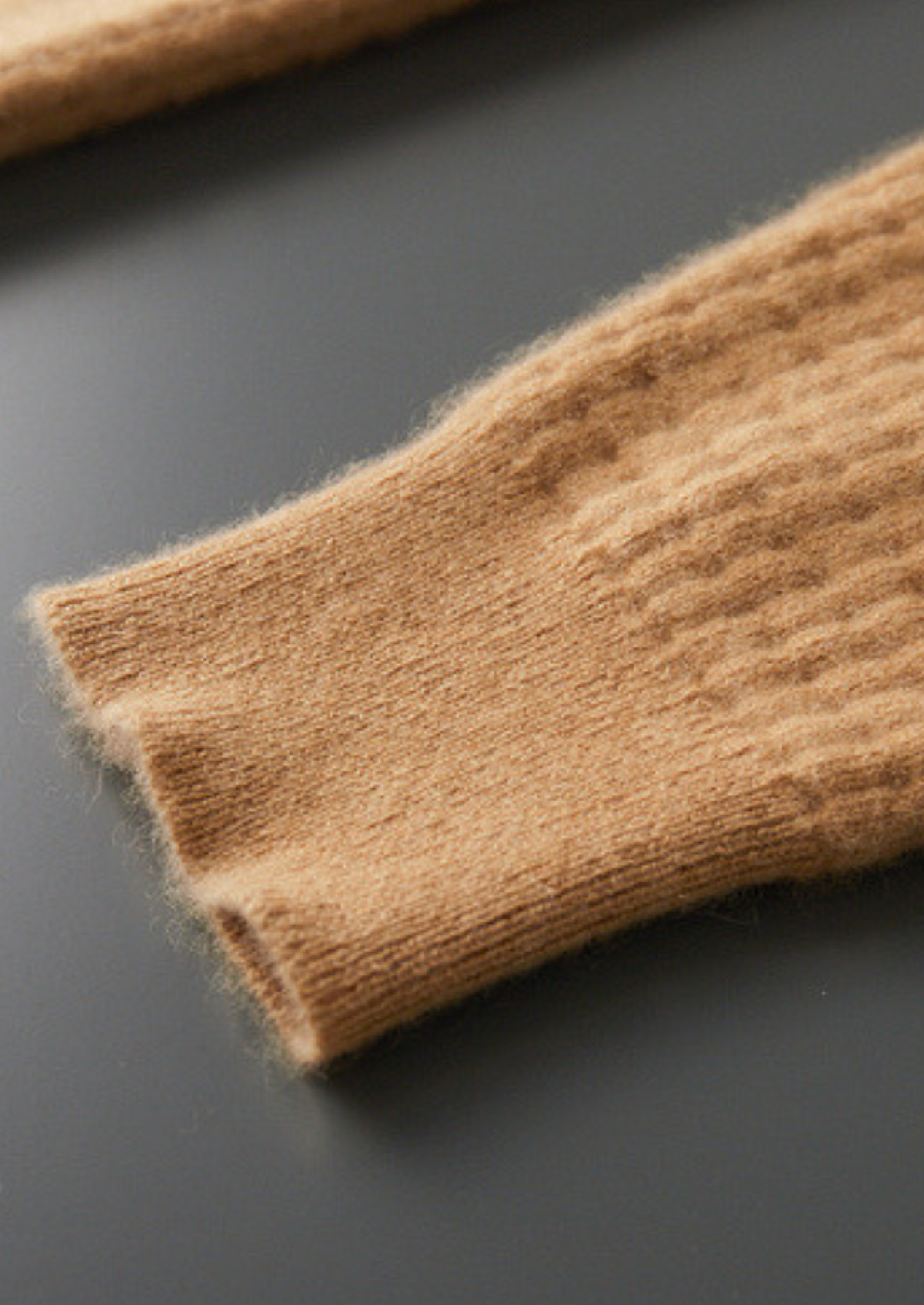 Pure Cashmere Caramel Textured Button Cardigan | Portovelli