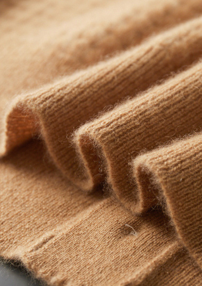 Pure Cashmere Caramel Textured Button Cardigan | Portovelli