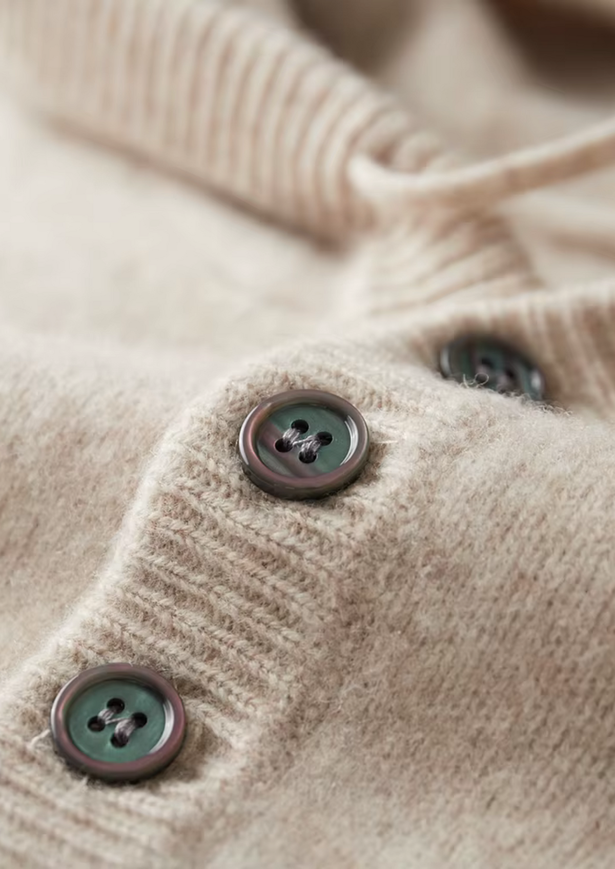 Pure Extra-Fine Merino Wool Button Hoodie | Portovelli