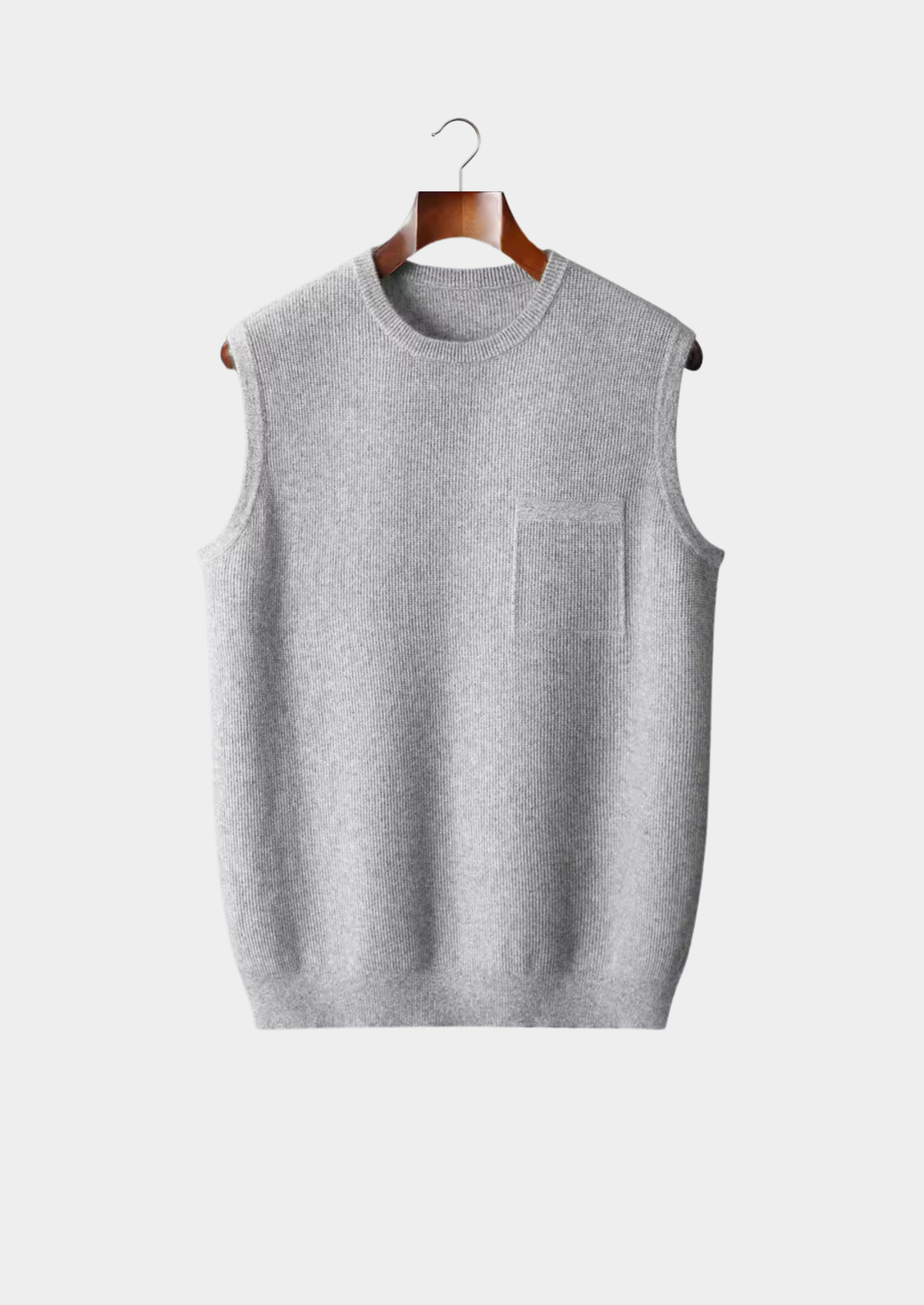 Pure Extra-Fine Merino Wool Crewneck Vest | Portovelli