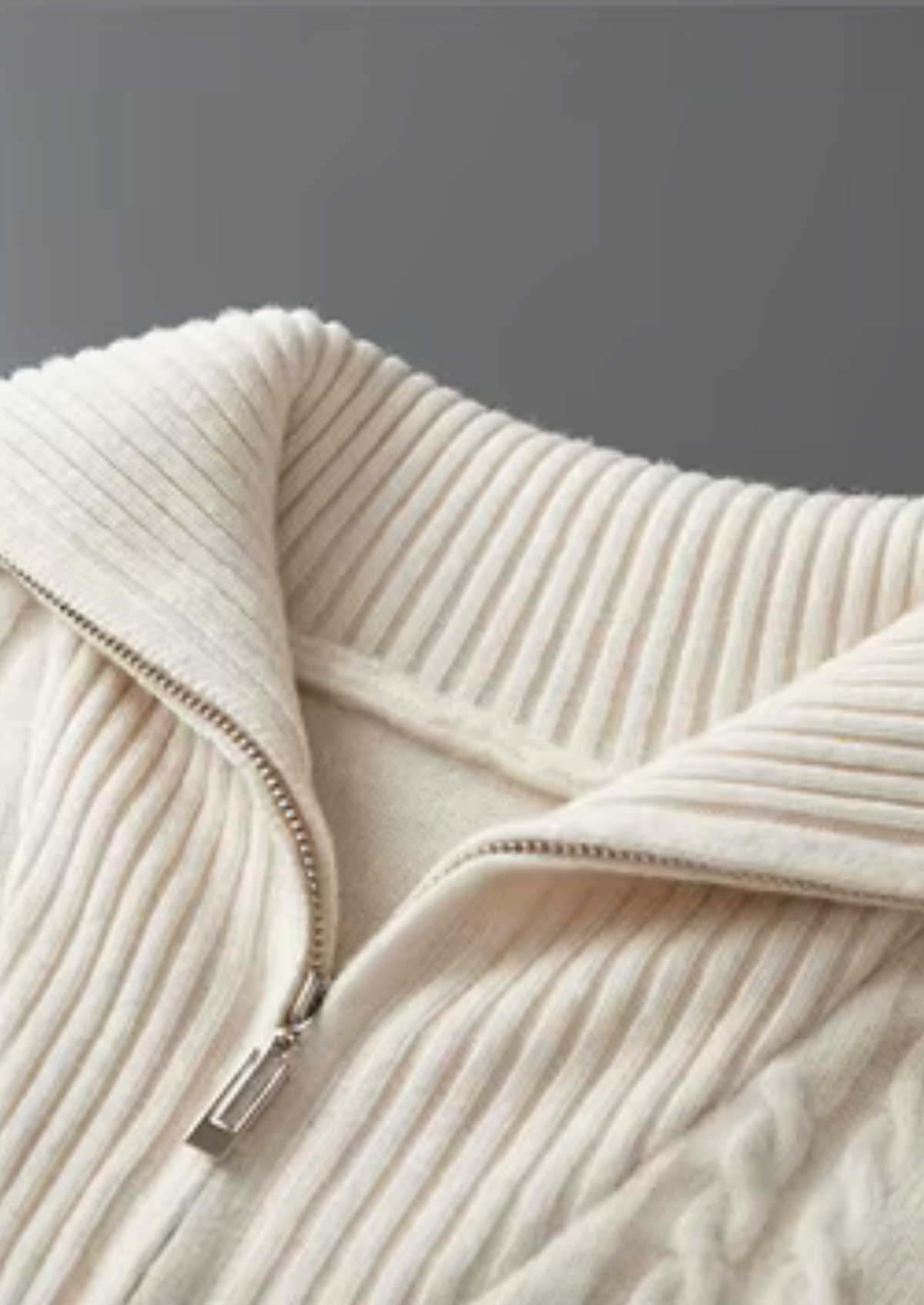 Pure Extra-Fine Merino Wool Striped Half-Zip Sweater | Portovelli