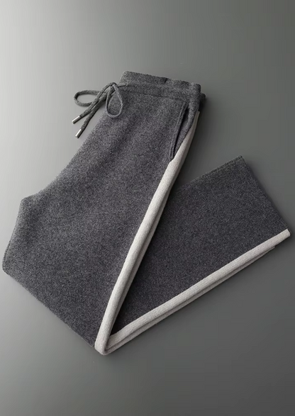 Pure Extra-Fine Merino Wool Wide Leisure Trousers | Portovelli