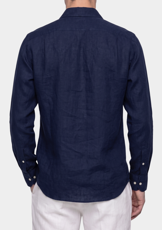 Amalfi Coastal Shirt - Navy Blue | Portovelli