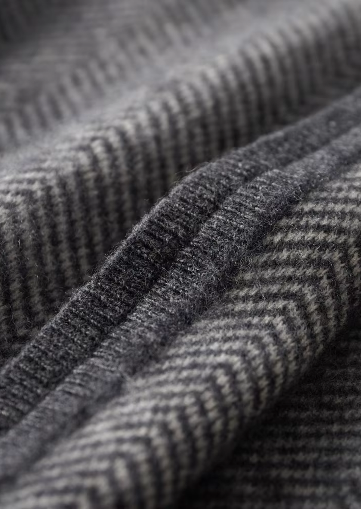 Pure Extra-Fine Merino Wool Gray Herringbone Set | Portovelli