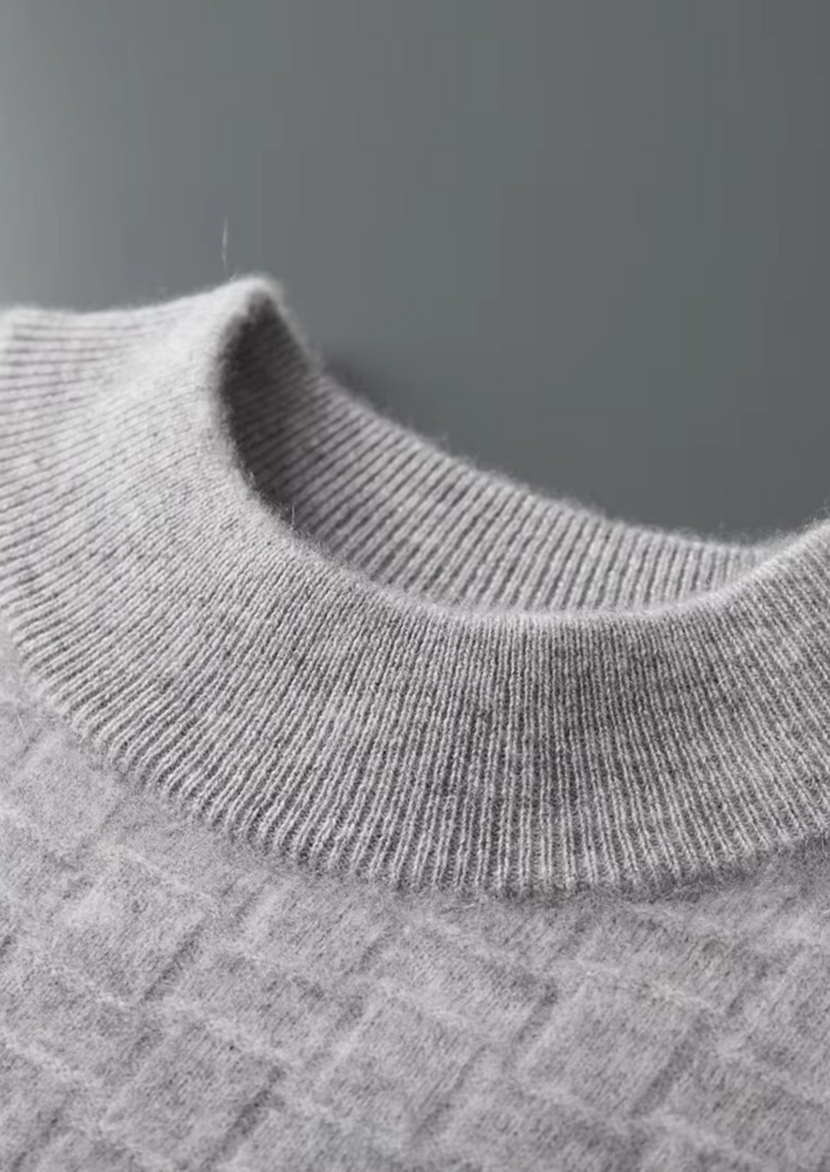 Pure Extra-Fine Merino Wool Textured Mockneck | Portovelli