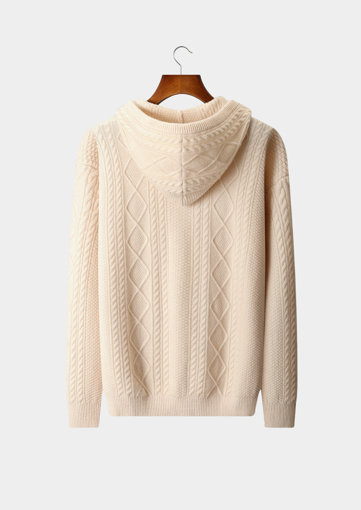 Pure Extra-Fine Merino Wool Wintertime Zipper Hoodie | Portovelli