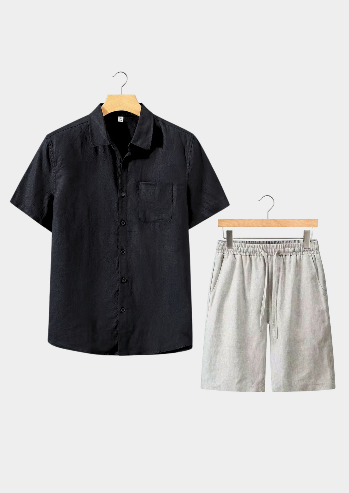 Dolcevita Shortsleeve Summer Set - Black/beige | Portovelli
