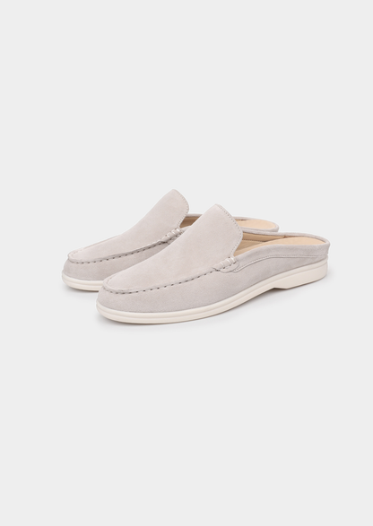 Light Gray Marina Suede Slipper | Portovelli
