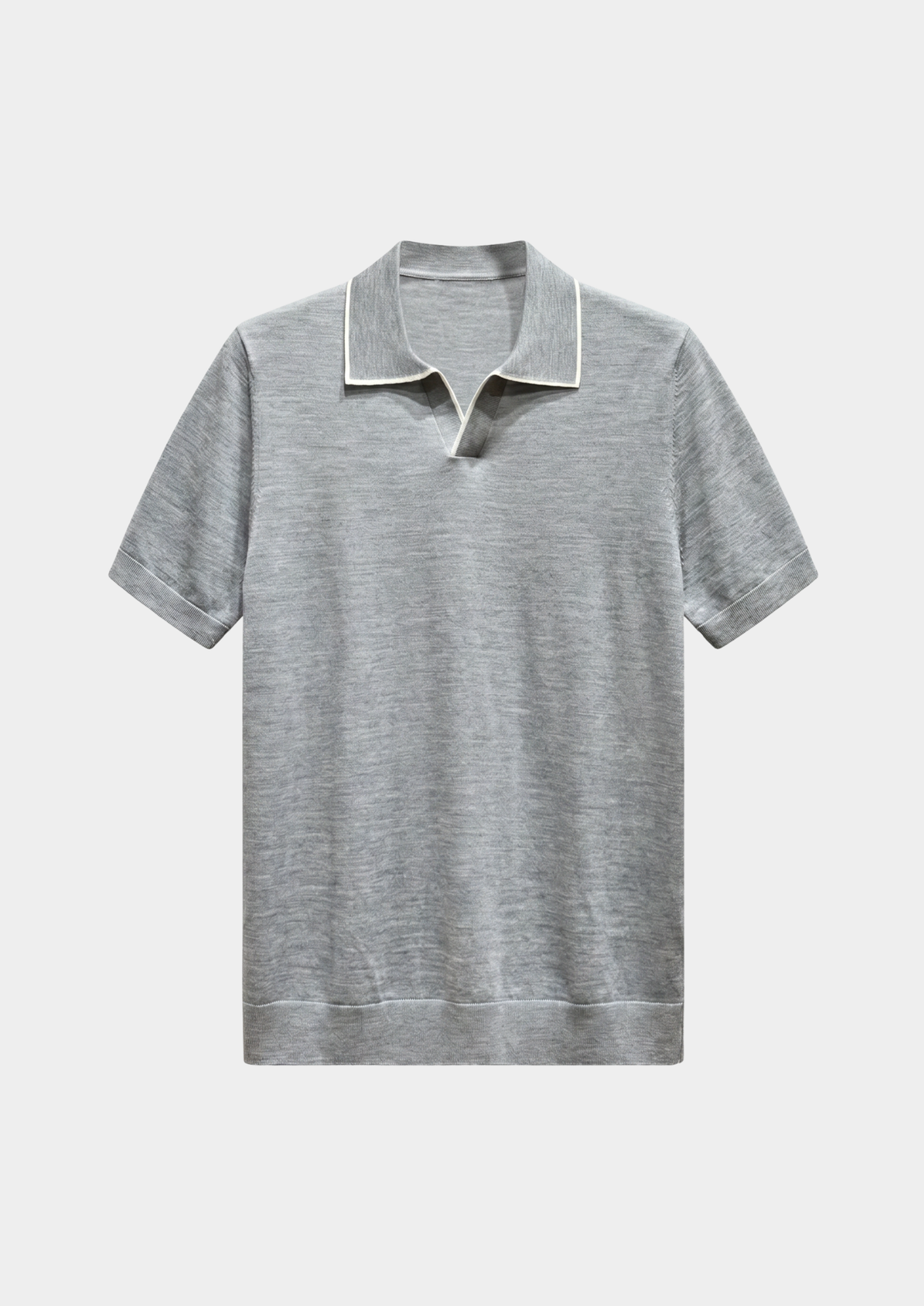 Ellis Light Gray Lightweight Polo Shirt | Portovelli