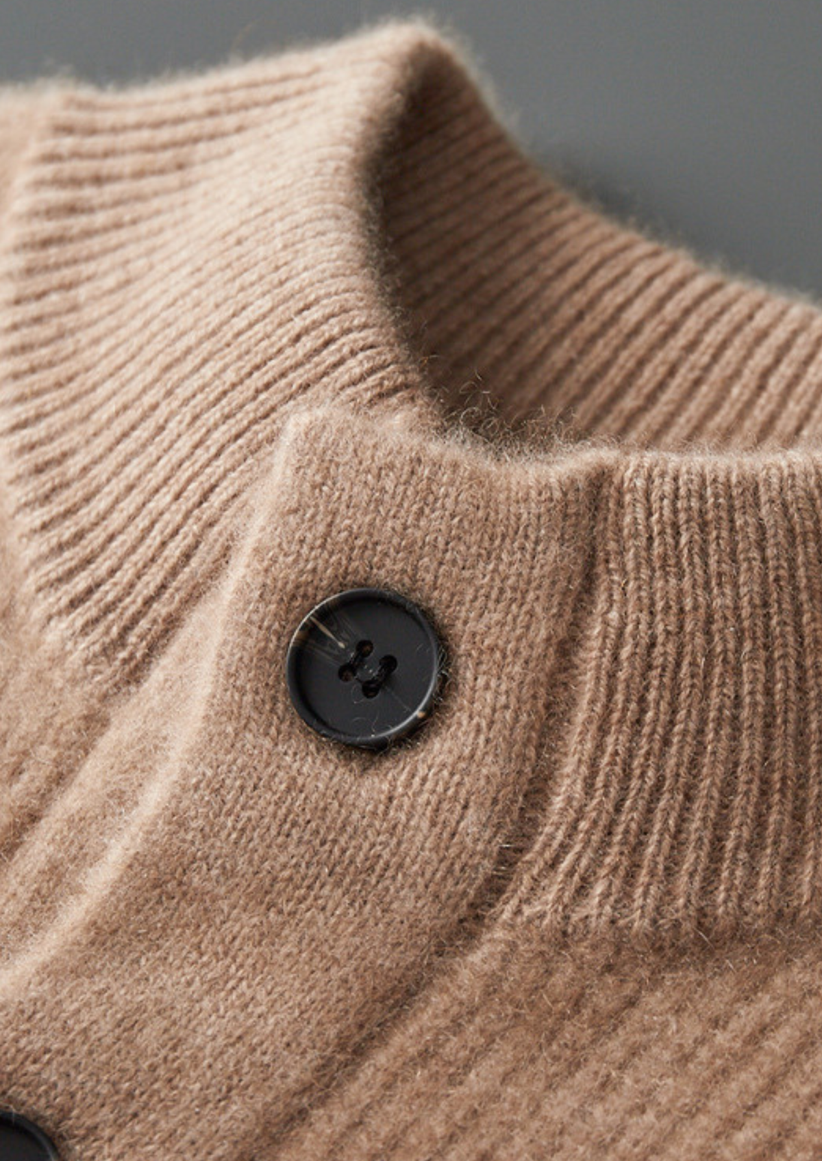 Pure Cashmere Beige Button Overshirt | Portovelli