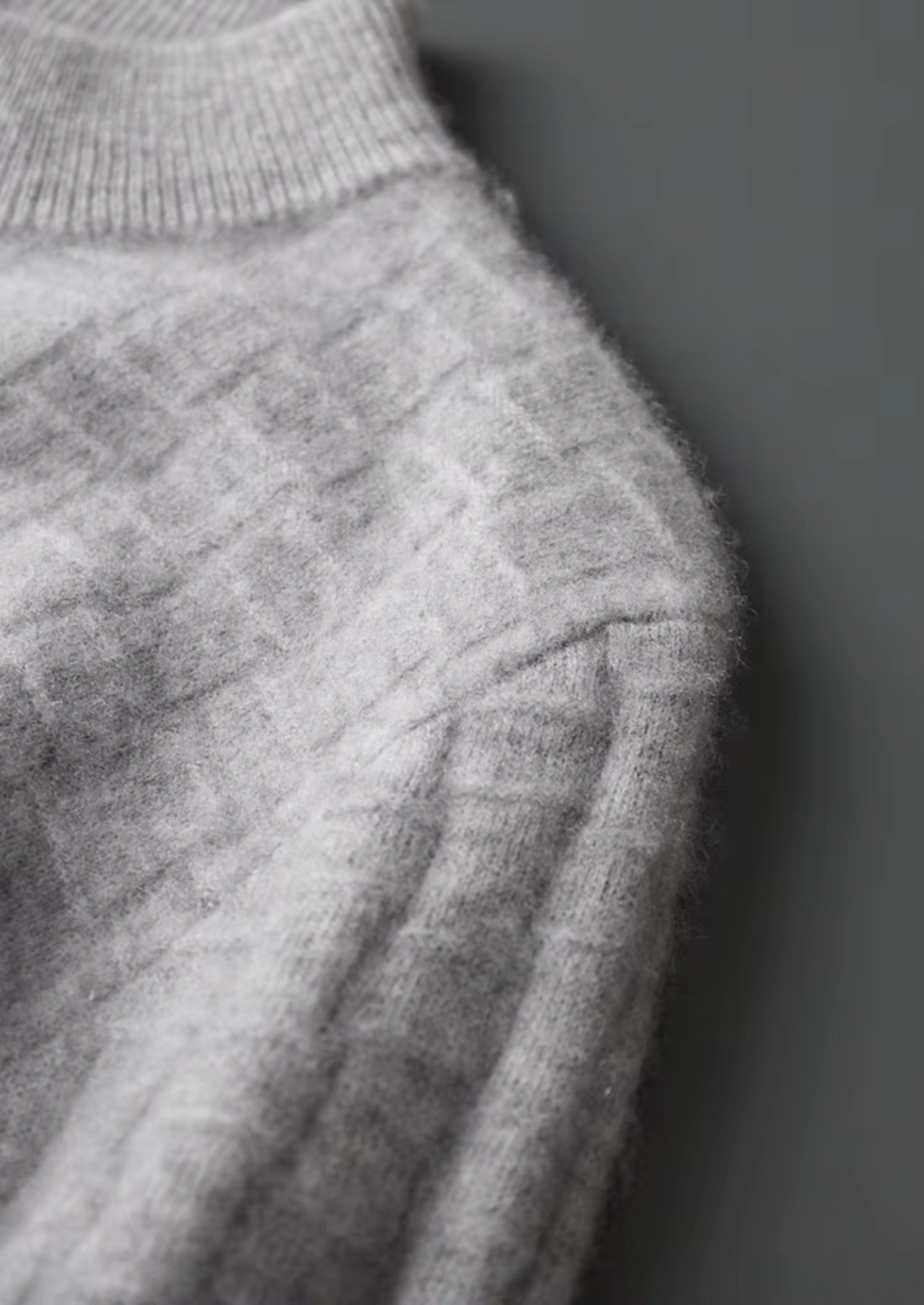 Pure Extra-Fine Merino Wool Textured Mockneck | Portovelli