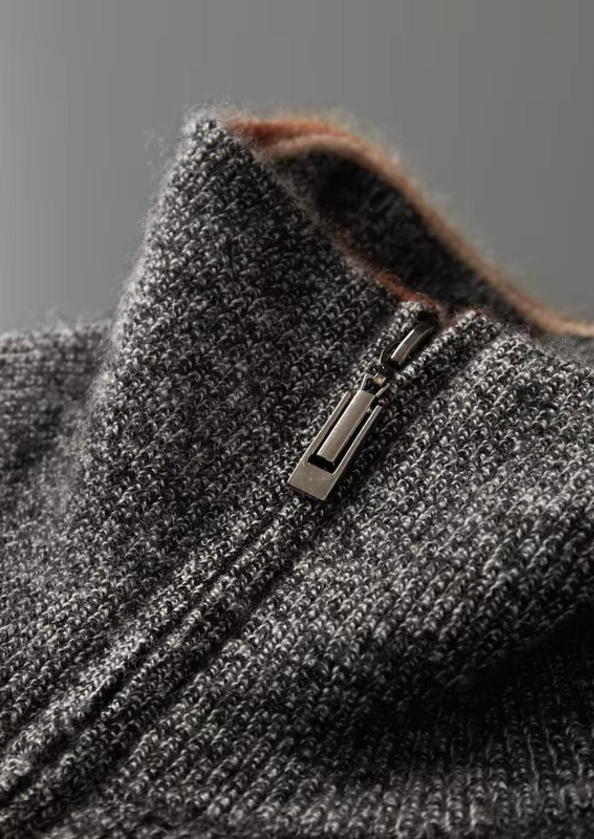 Pure Cashmere Striped Zip Cardigan | Portovelli