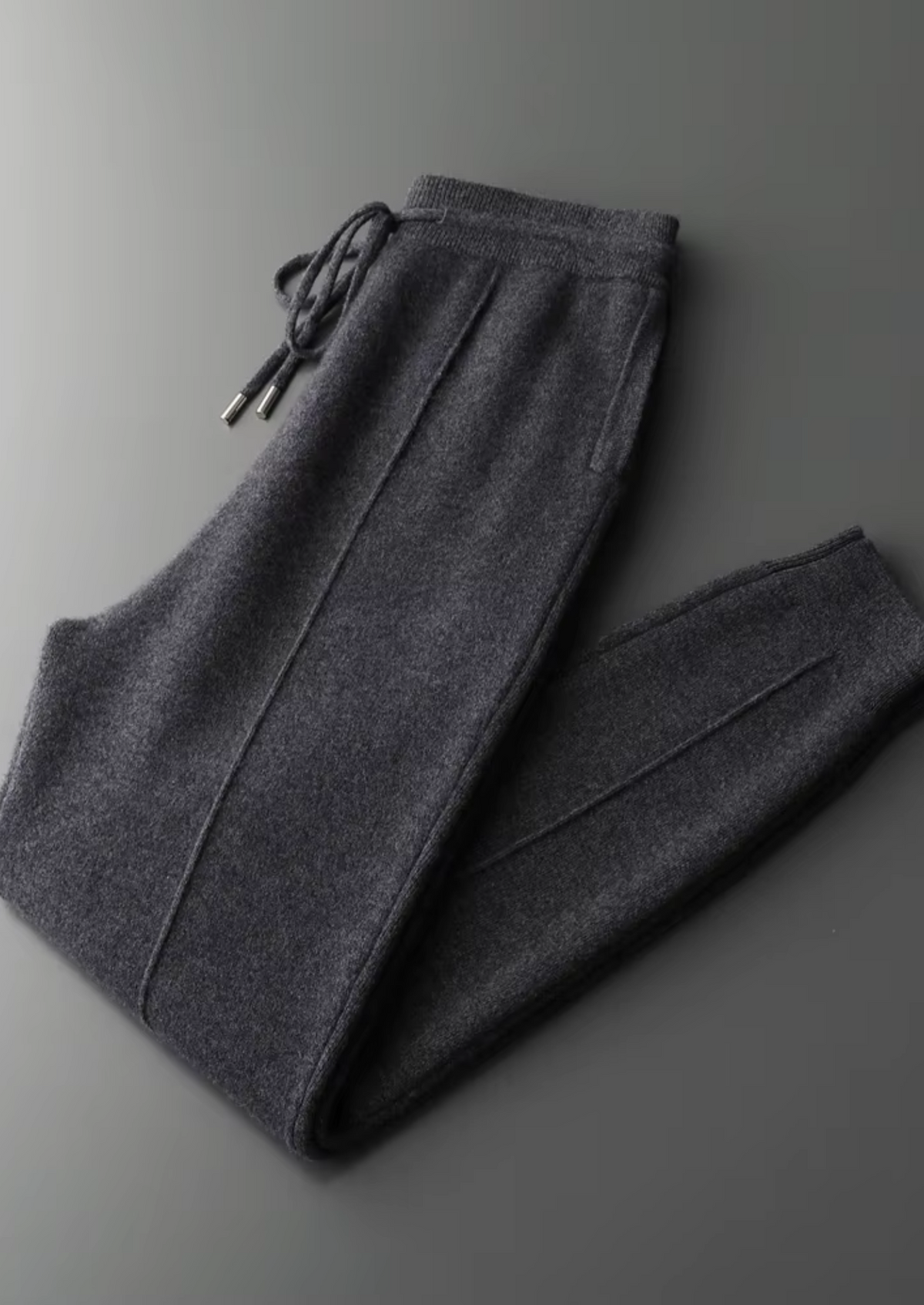 Pure Extra-Fine Merino Wool Dark Gray Luzzo Set | Portovelli