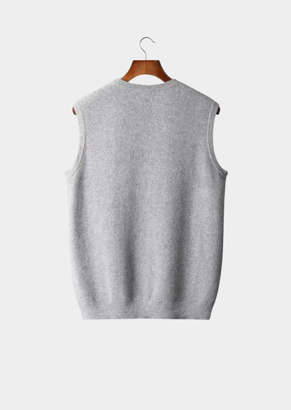 Pure Extra-Fine Merino Wool Crewneck Vest | Portovelli