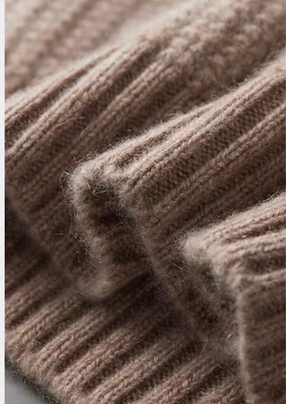 Pure Cashmere Beige Heavyweight Crewneck | Portovelli